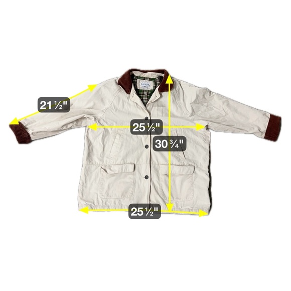 Vintage Chore Jacket Coat Basic Editions Plus 1X Beige Plaid Lining Corduroy 90s - Picture 12 of 12